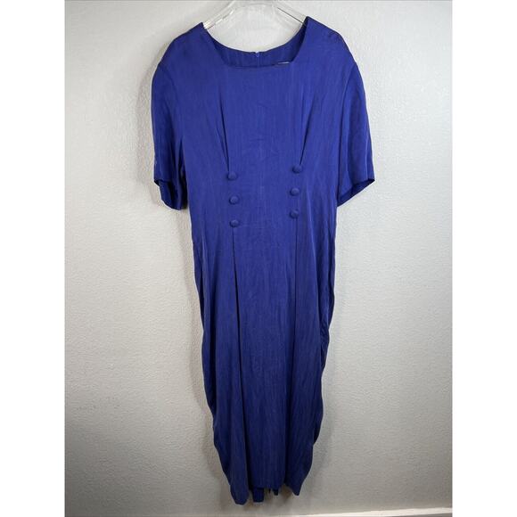 80s‎ Impulsive Women’s Dress Size 10 USA Cobalt Blue - Picture 1 of 14